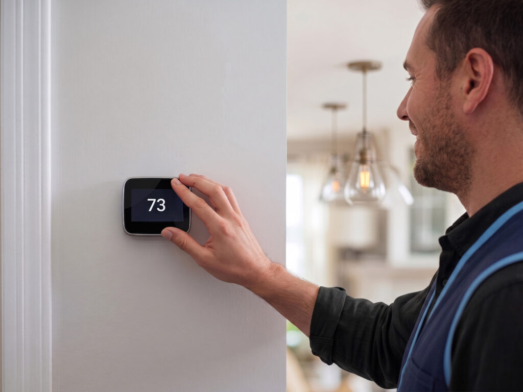 homeowner micromanaging thermostat