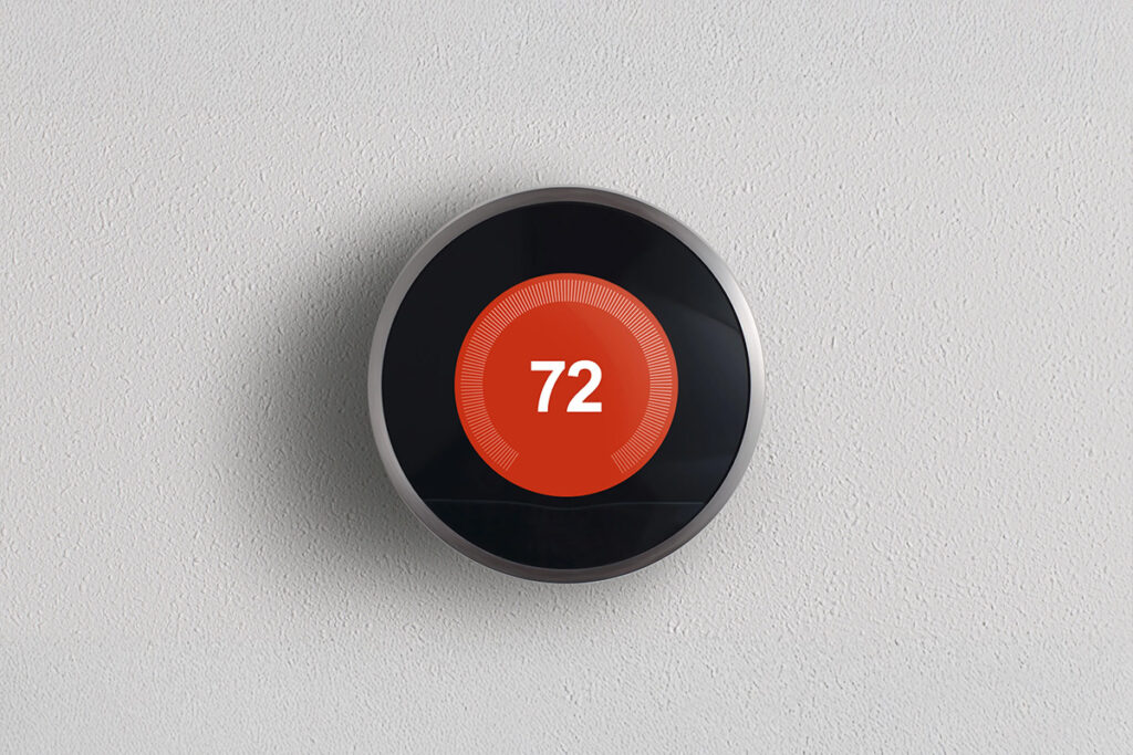 thermostat at 72 degree